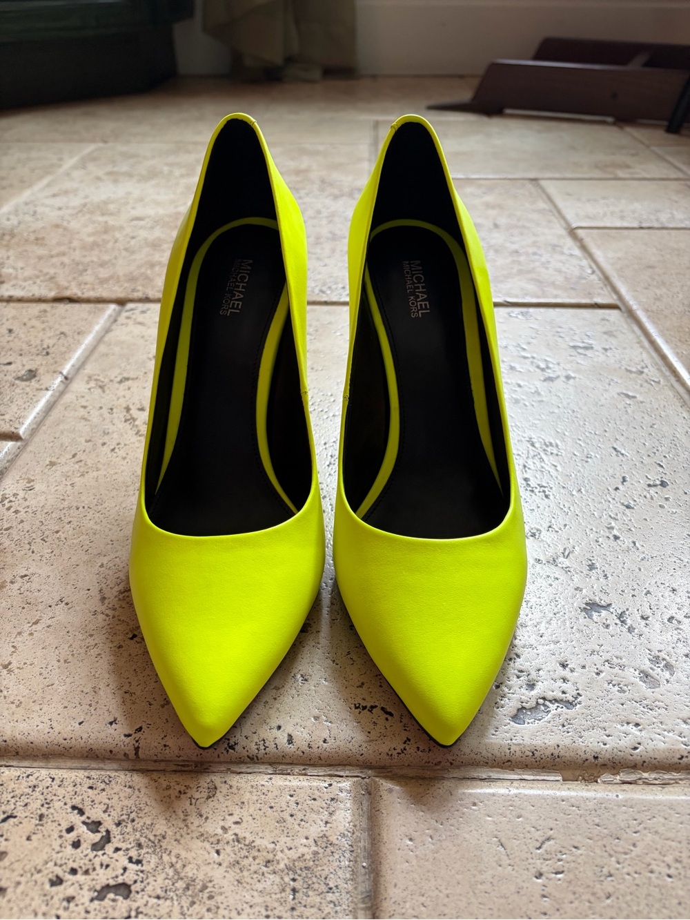Michael Kors Neon Yellow Pointed-Toe Pumps